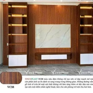 Thi Công Vách kệ tivi - VK 011